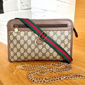 Gucci Authenticated Vintage Monogram Clutch / Crossbody Bag